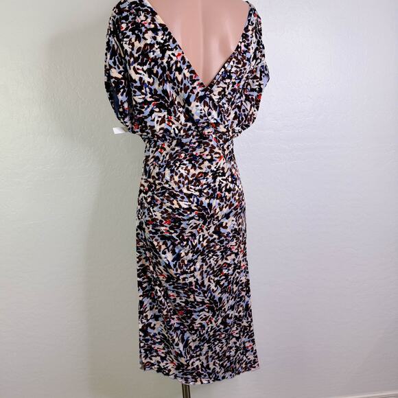 Vince Camuto Asymmetric Draped Sheath Midi Dress Blue Modest Career sz 12 NWT - Picture 8 of 12